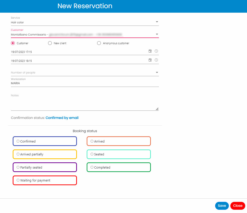 New Reservation